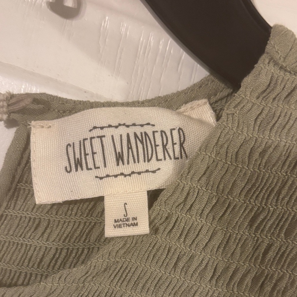 Sweet Wanderer Long Sleeve Dress in Olive - Picture 2 of 3